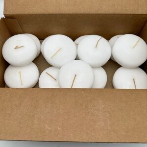 Set of 21 White Unscented Floating Candles Dripless Wax Disc Candles for Wedding
